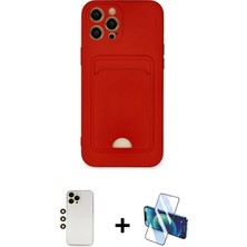 Cepte Toptan iPhone 12 Pro Max Vadi Çizgi Prime - Siyah 3D Antistatik Seramik Nano Ekran Koruyucu + Gold Shine Kamera Lens