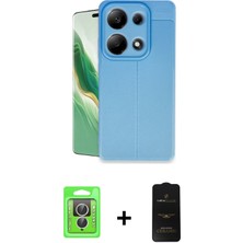 Cepte Toptan Redmi Note 13 Pro 4g Doruk Klasik Özel Seri - Siyah 6d Antistatik Mat Seramik Hayalet Nano Ekran Koruyucu + Gümüş Raze Metal Kamera Lens