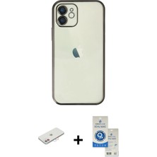 Cepte Toptan iPhone 11 Vadi Minimal - Şeffaf Royal Nano Ekran Koruyucu + Pembe Renkli Kamera Lens Koruma Cam