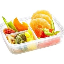 3 Bölmeli Kilitli Kapaklı 1 Litre Erzak Saklama Kabı LC-510