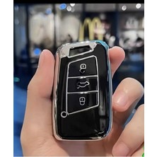 Gma Keys Volkswagen Passat B8 Arteon Smart Siyah Oto Anahtar Kumanda Kabı Kılıfı Nano Siyah Gümüş Silver Renk