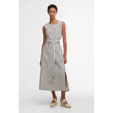 Barbour Inez Midi Elbise NY99 Dark Navy Stripe