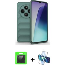 Cepte Toptan Redmi 14C Atlas Koleksiyonu - Siyah 3D Antistatik Seramik Nano Ekran Koruyucu + Siyah Raze Metal Kamera Lens