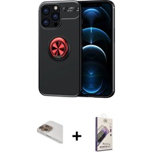 iPhone 13 Pro Max Yankı Form Prime - Siyah Bilvis 3D Mat Cam Ekran Koruyucu + Gold Pers Alüminyum Kamera Lens