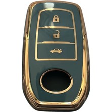 Gma Keys Toyota Yeni Kasa Chr C-Hr Camry Corolla Cross Yaris Cross Prius Rav4 Anahtar Kılıfı Gri Gold Renk