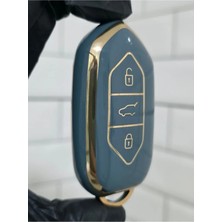 Gma Keys Togg T10X T10F 3 Tuşlu Smart Nano Koruma Anahtar Kılıfı Gri Gold Altın Renk Yüksek Kalite