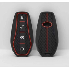 Gma Keys Byd Atto 3 ve Seal U Smart Petek Desenli Anahtar Koruma Kılıfı Siyah Kırmızı Renk