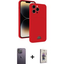 Cepte Toptan iPhone 13 Pro Max Vadi Çizgi Prime - Siyah Bilvis 3D Cam Ekran Koruyucu + Beyaz Neon Fosforlu Kamera Lens