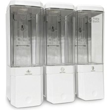 Aura Bath 3 Bölmeli Duvar Tipi Sıvı Sabunluk Şampuan ve Duş Jeli Dispenseri 3X500ML