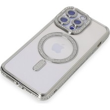 Aydogan's Iphone 14 Pro Max Kılıf Joke Simli Magneticsafe Kılıf - Gümüş