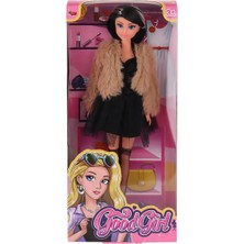 WG-115519-20 Kürk Ceketli Elbiseli Bebek 29 cm  - 1 Adet Stokta Olan Gönderilir