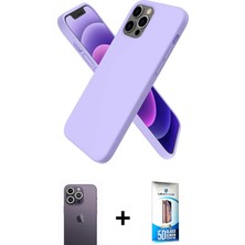 BUTİMAR'S iPhone 12 Pro Max Kozmos Yansıma Özel Seri - Siyah 5d Eko Cam Ekran Koruyucu + Beyaz Neon Fosforlu Kamera Lens