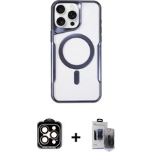 Cepte Toptan iPhone 15 Pro Max Yadigar Klasik Özel Seri - Siyah Vanessa Magic Hayalet Cam + Turuncu Pvd Metal Kamera Lens