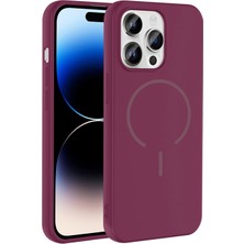 Techno Guru iPhone 14 Pro Max Kılıf Magsafe Özelikli ve Pastel Şarj Özellikli Şık Meta Premium Silikon Kapak