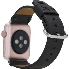 Apple Watch Uyumlu Deri Kordon Orfe 42-44-45MM G1 Siyah