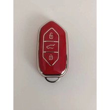 Gma Keys Togg T10X T10F 3 Tuşlu Smart Nano Koruma Anahtar Kılıfı Kırmızı Gümüş Silver Renk Yüksek Kalite