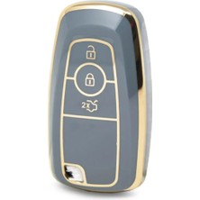 Gma Keys Ford Kuga Fusion Ecosport F150 F250 Ranger Nano Anahtar Kılıfı Gri Gold Renk