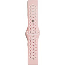 Twin Store Watch 22MM Spor Delikli Kordon - Pembe-Beyaz