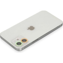 Twin Store Iphone 12 Renkli Kamera Lens Koruma Cam - Turuncu-Yeşil