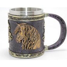 Nexgen 3D Kabartmalı At Büstü Paslanmaz Çelik Kupa Bardak