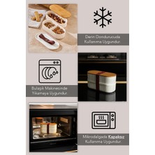 Bambu Kahvaltılık Saklama Kabı Iki Bölmeli Büyük Lunch Box