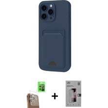 Cepte Toptan iPhone 16 Pro Max Vadi Çizgi Prime - Siyah Bilvis 3D Mat Cam Ekran Koruyucu + Çöl Titanyum Raze Metal Kamera Lens