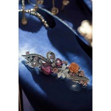 RALBAX Lewisia Saç Aksesuarı – Çiçek Motifli, Kristal Taşlı Zarif Kadın Saç Tokası