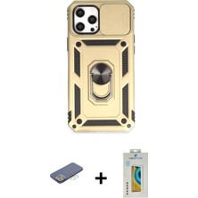 Cepte Toptan iPhone 12 Pro Max Ahenk Klasik - Siyah Polymer Nano Ekran Koruyucu + Mavi Renkli Kamera Lens Koruma Cam