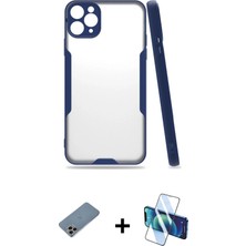 Cepte Toptan iPhone 11 Pro Atlas Asil Serisi - Siyah 3D Antistatik Seramik Nano Ekran Koruyucu + Gökkuşağı Shine Kamera Lens Koruma Cam