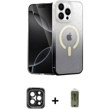 Cepte Toptan iPhone 15 Pro Max Eksen Minimal Özel Seri - Siyah Joko Magic 5d Hayalet Cam + Siyah Pvd Metal Kamera Lens