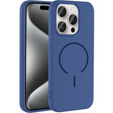 Techno Guru iPhone 15 Pro Max Kılıf Magsafe Özelikli ve Pastel Şarj Özellikli Şık Meta Premium Silikon Kapak