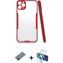 Cepte Toptan iPhone 11 Pro Atlas Asil Serisi - Siyah 3D Antistatik Seramik Nano Ekran Koruyucu + Gökkuşağı Shine Kamera Lens Koruma Cam