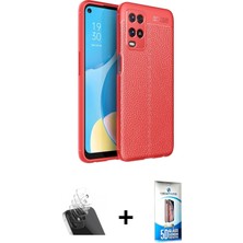 Oppo A54 4g Doruk Klasik Özel Seri - Siyah 5d Eko Cam Ekran Koruyucu + Şeffaf Kamera Lens Koruma Cam