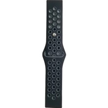 Twin Store Watch 20MM Spor Delikli Kordon - Siyah-Gri