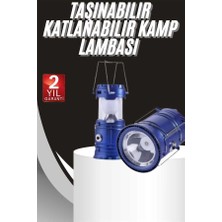 Kamp Lambası Solar Şarjlı Kızaklı Kamp Feneri LED Lamba Işıldak