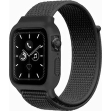 Twin Store Watch 38MM Hasırlı Cırtcırtlı Kasalı Kordon - Siyah