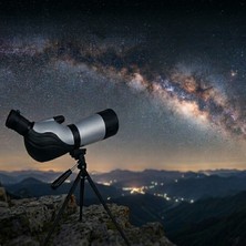 Gaman Çocuklar Için Teleskop Çantalı Gökyüzü ve Doğa Gözlem Teleskobu 60X Büyütme Metal Gövde