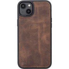 Apple iPhone 14 Plus Uyumlu Deri Cüzdanlı Kılıf Mwwn G2 Kahve