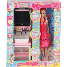 OYD-02390 Bebek ve Aynalı Lavabo Oyun Seti -Oydaş Oyuncak