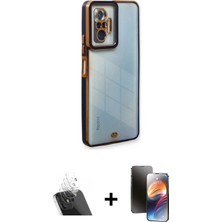 Redmi Note 10 Pro Çekirdek Klasik Serisi - Siyah 3D Antistatik Mat Seramik Nano Ekran Koruyucu + Şeffaf Kamera Lens Koruma Cam