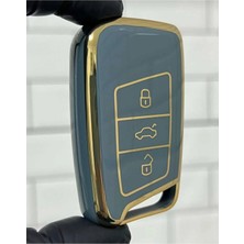 Gma Keys Volkswagen Passat B8 Arteon Smart Siyah Oto Anahtar Kumanda Kabı Kılıfı Nano Gri Gold Renk