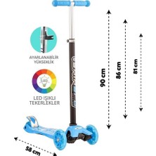 Mavi Twist Işıklı Scooter Kırmızı