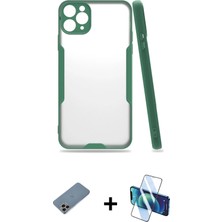 Cepte Toptan iPhone 11 Pro Atlas Asil Serisi - Siyah 3D Antistatik Seramik Nano Ekran Koruyucu + Gökkuşağı Shine Kamera Lens Koruma Cam