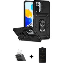 Cepte Toptan Redmi Note 10 Pro Ahenk Klasik - Siyah 6d Antistatik Mat Seramik Hayalet Nano Ekran Koruyucu + Şeffaf Kamera Lens Koruma Cam