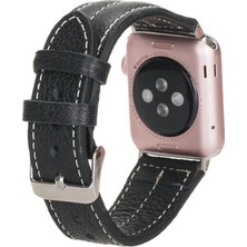 Apple Watch Uyumlu Deri Kordon 42-44-45MM Nm3-As1 Siyah