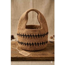 Lina Collection ​el Örgüsü Bohem El Çantası - Toprak ve Kahve 35*20