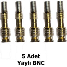CHESTER Yaylı Bnc Konnektör 5 Adet - Kamera Güvenlik Sistemleri Için Kablo Koruyuculu Bnc Seti