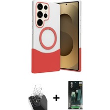 Cepte Toptan Galaxy S24 Ultra Kozmos Form Özel Seri - Şeffaf 360 Full Body Arka Koruyucu + Şeffaf Kamera Lens Koruma Cam