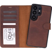 PLM Samsung Galaxy S26 Ultra Uyumlu Manyetik Hakiki Deri Cüzdan Kılıf ,cüzdan Taşımaya Son, Kredi Kart Yuvalı, Rfıd Güvenlik