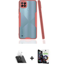 Cepte Toptan C21 Atlas Asil Serisi - Şeffaf Temperli Cam Ekran Koruyucu + Şeffaf Kamera Lens Koruma Cam